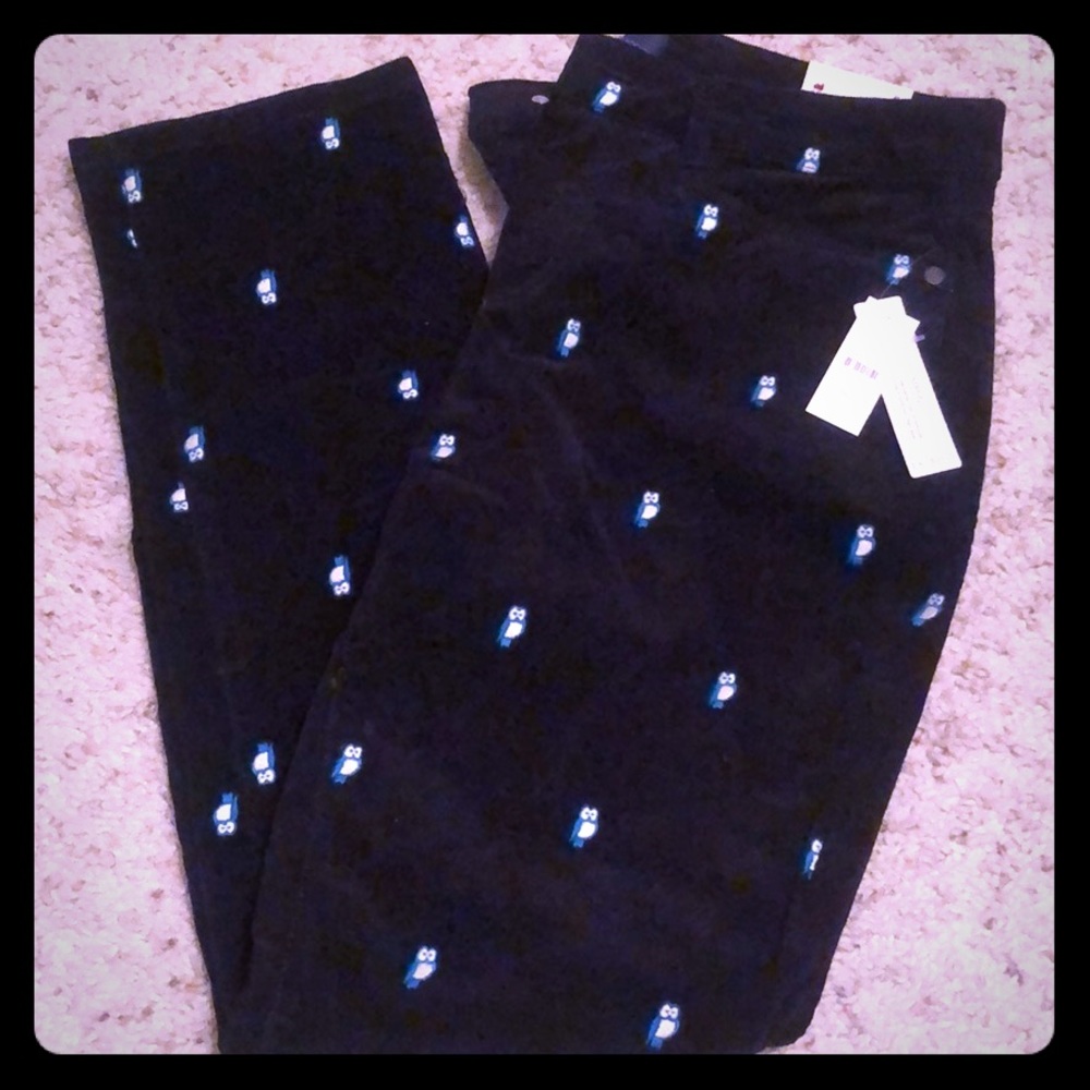 TALBOTS Navy Owl Corduroy 8p Pants